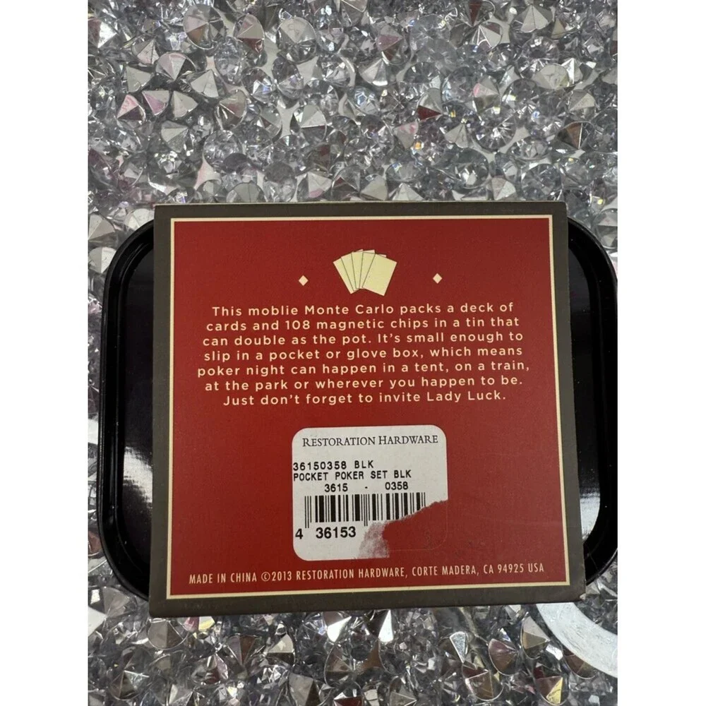 Restoration Hardware pocket poker game travel Red and Black Pocket Poker Tin